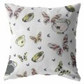 Homeroots 16 in. White Butterflies Indoor & Outdoor Throw Pillow 412173